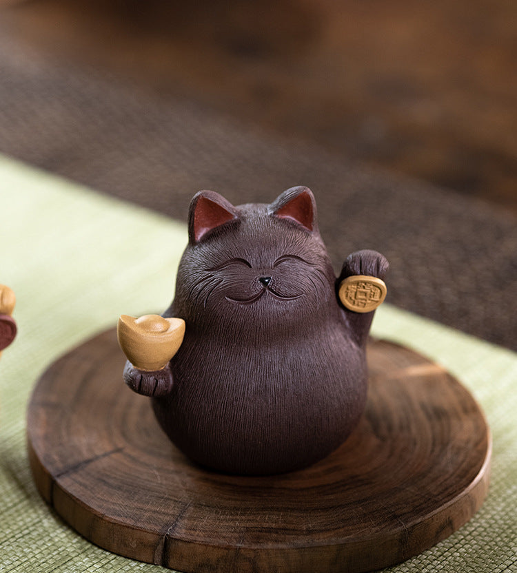 招财猫 — 宜兴紫砂茶宠