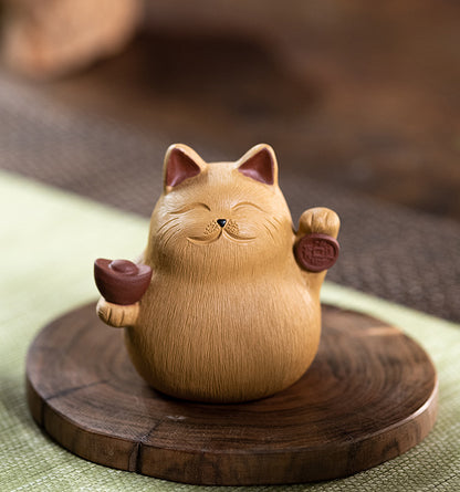 招财猫 — 宜兴紫砂茶宠