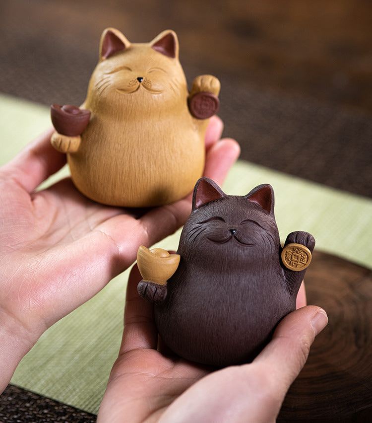 招财猫 — 宜兴紫砂茶宠