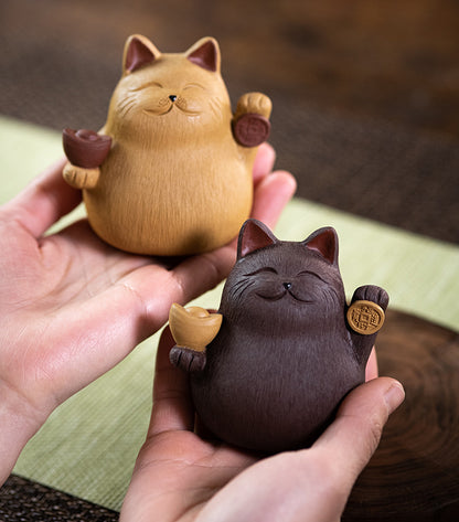 招财猫 — 宜兴紫砂茶宠