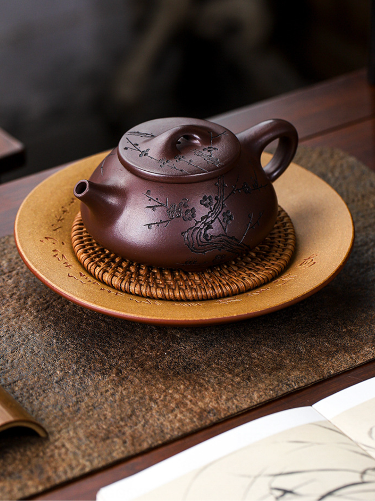 Käsintehty Yixing Zisha ”Nafu” (纳福) Shipiao -teekannu